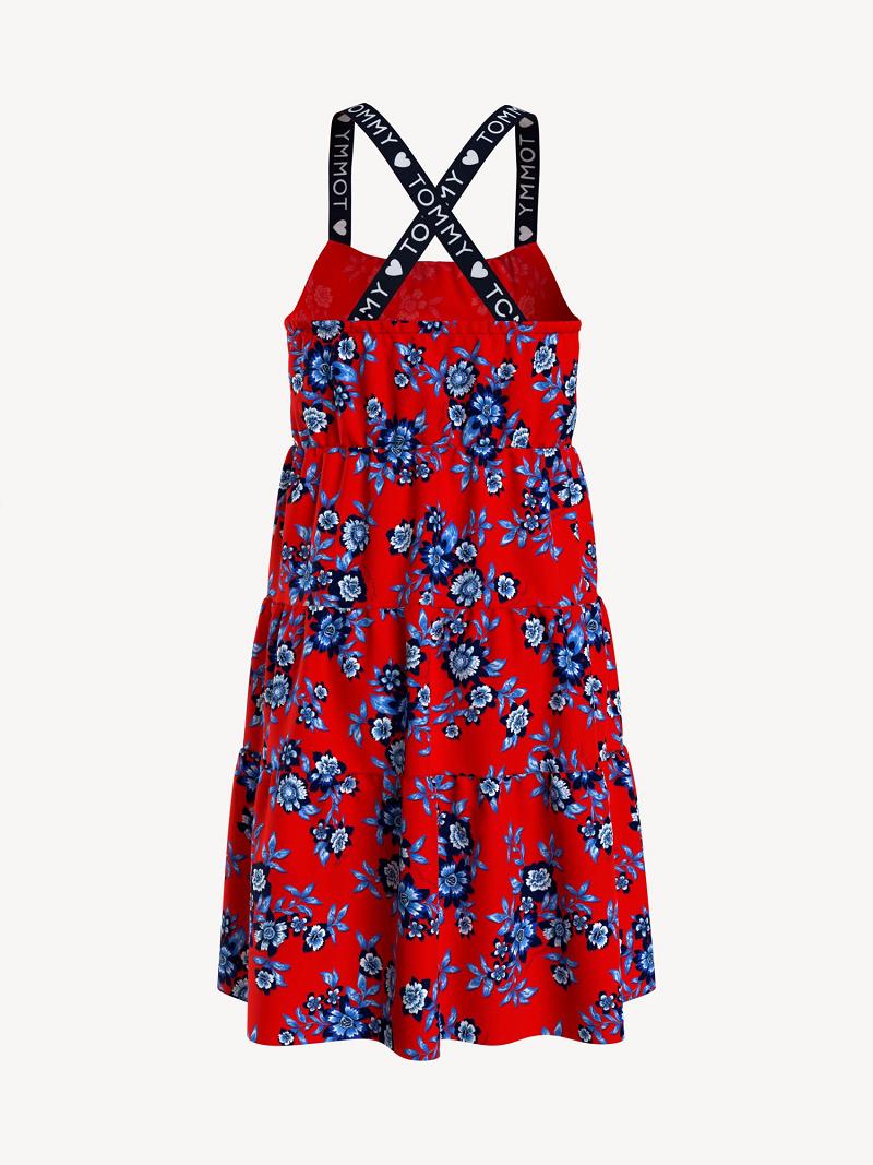 Lány Tommy Hilfiger Floral Dresses Piros | HU 1745JPQ